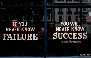 Motivational quote on a window